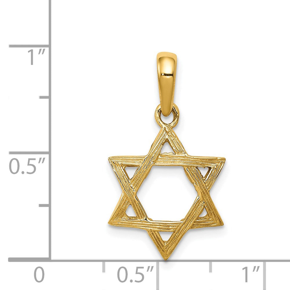 14k Yellow Gold Star of David Pendant