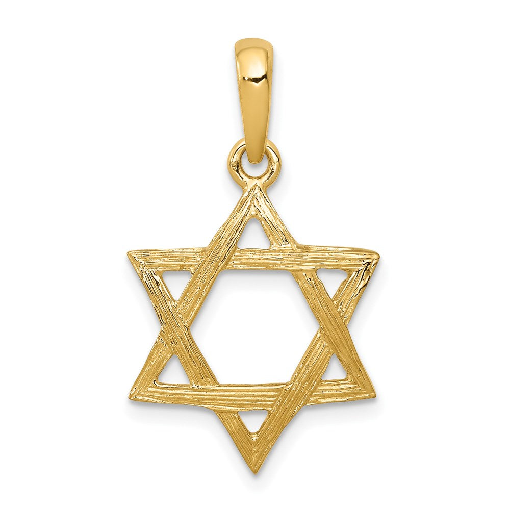 14k Yellow Gold Star of David Pendant