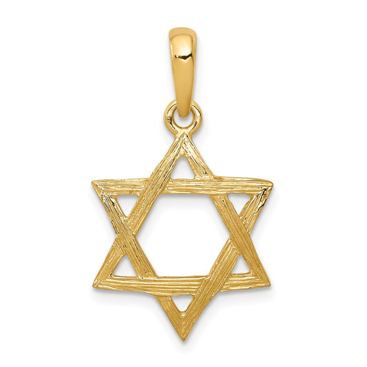 14k Yellow Gold Star of David Pendant