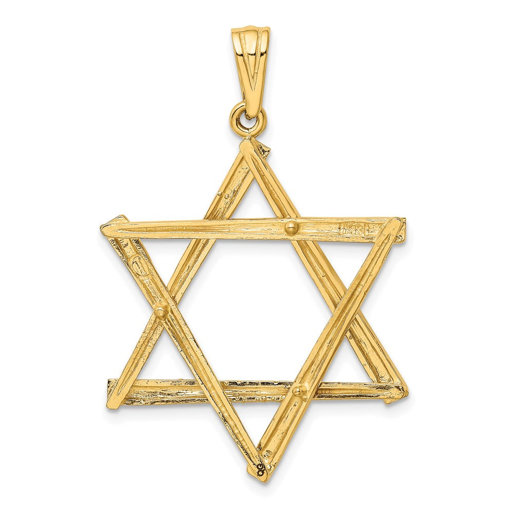 14k Yellow Gold Star of David Pendant