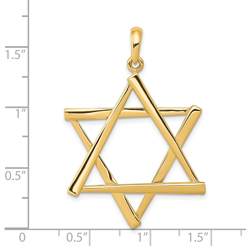 14k Yellow Gold Star of David Pendant