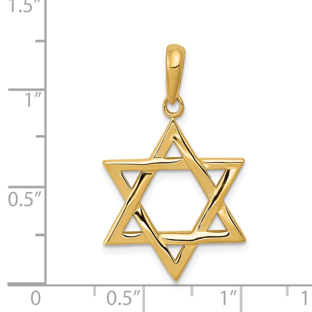 14k Yellow Gold Star of David Pendant