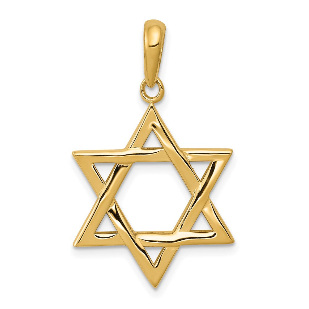 14k Yellow Gold Star of David Pendant