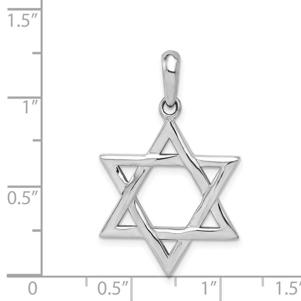 14k White Gold Star of David Pendant