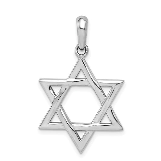 14k White Gold Star of David Pendant