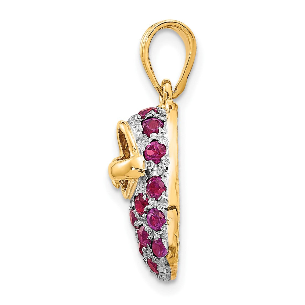 14k Yellow & Rhodium Gold & Rhodium Rhodolite Baby Shoe Charm