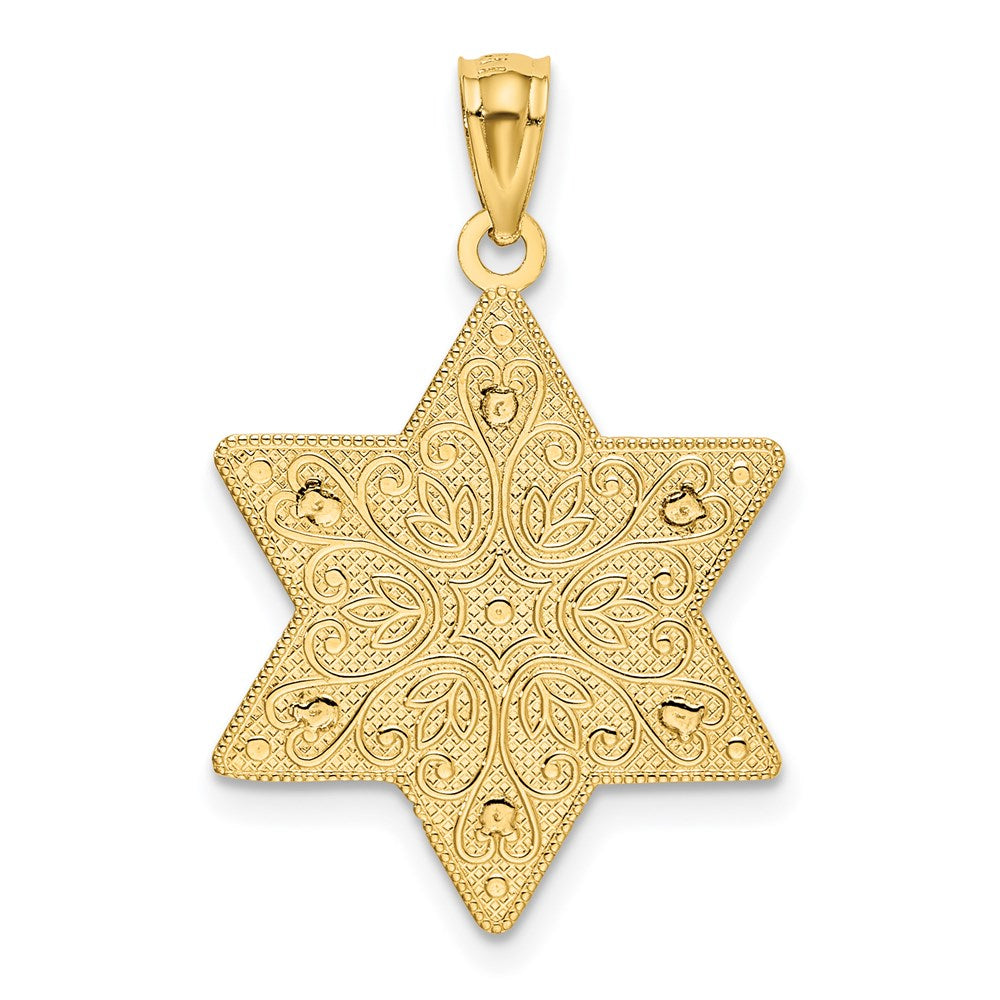 14k Two-tone Gold Two-tone Gold Polished Reversible Filigree Star Of David Pendant