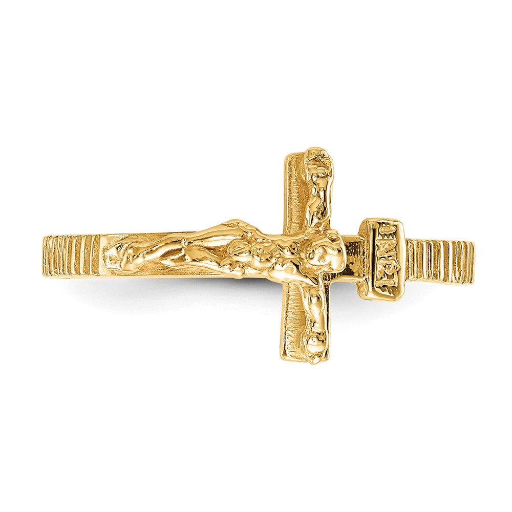 14K Gold Polished Jesus Band Ring