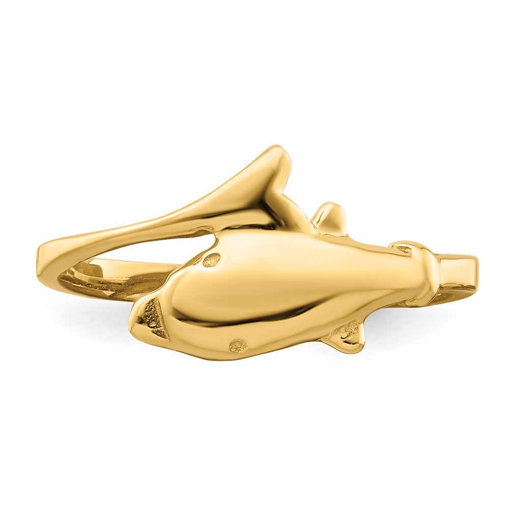 14K Gold Polished Dolphin Ring