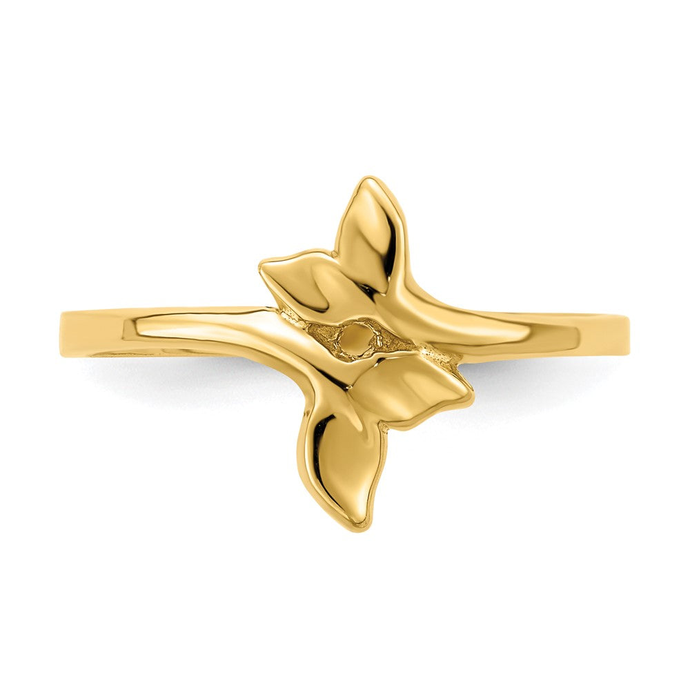 14K Gold Polished Double Whale Tail Ring