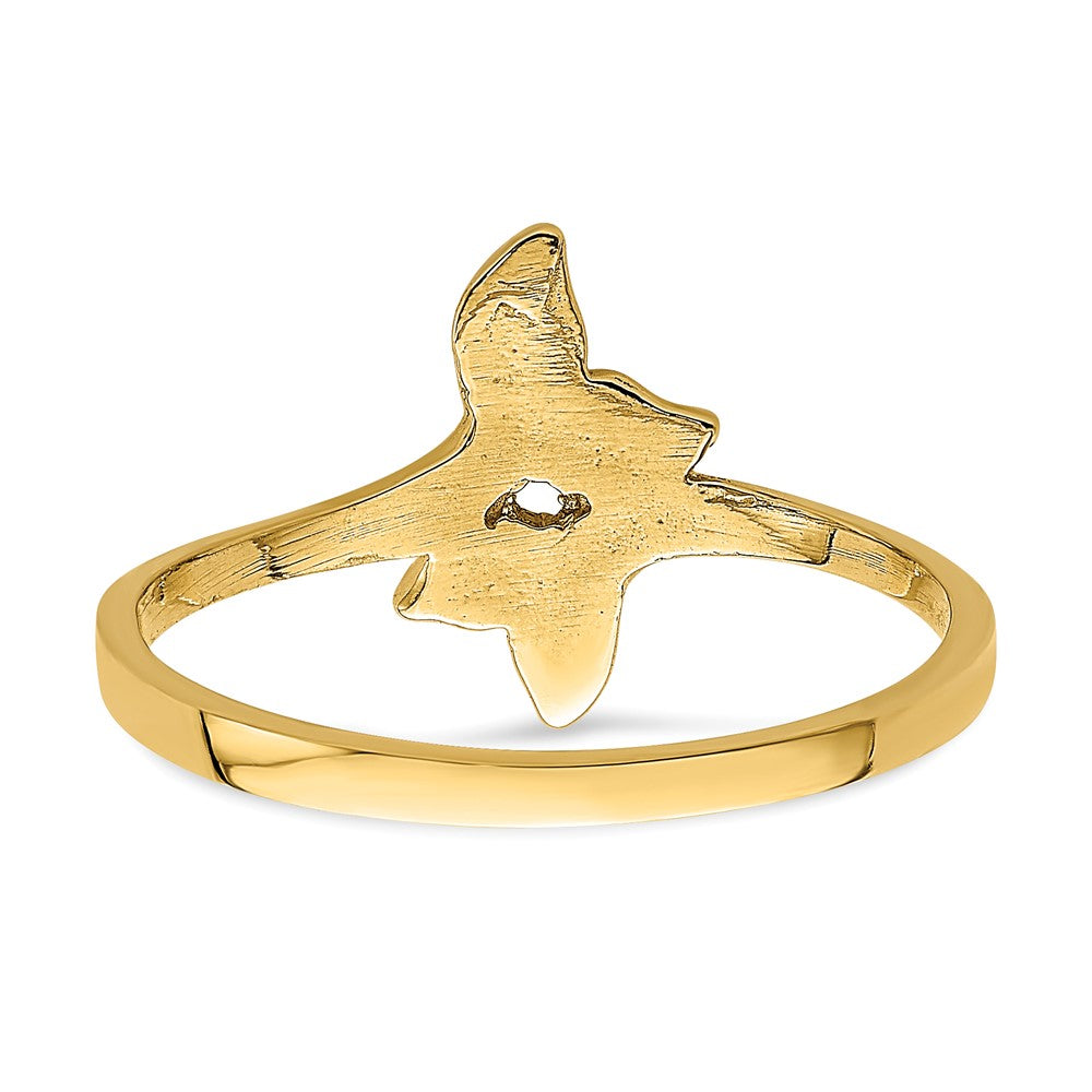 14K Gold Polished Double Whale Tail Ring