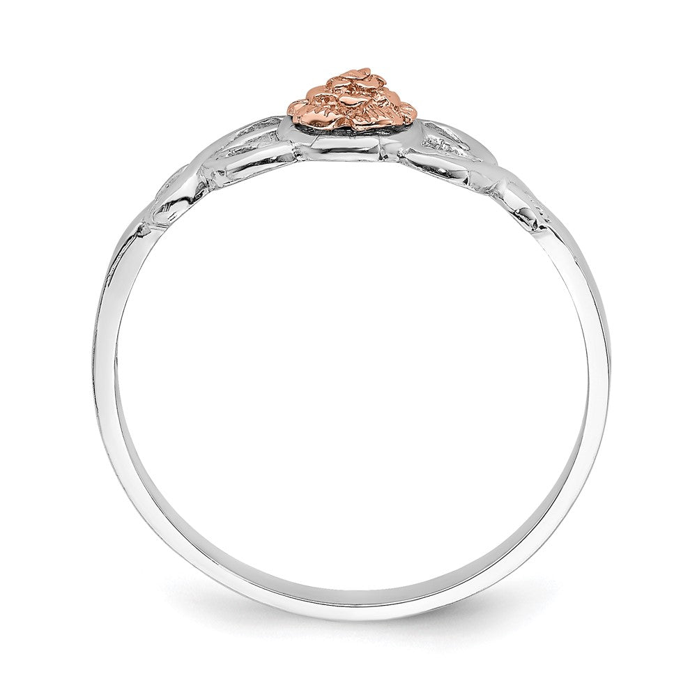 14K White and Rose Gold Polished Flower Ring