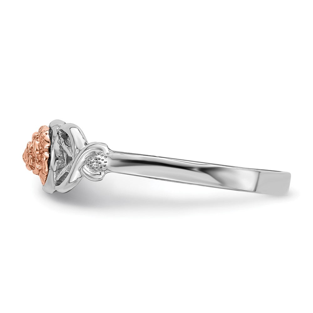 14K White and Rose Gold Polished Flower Ring