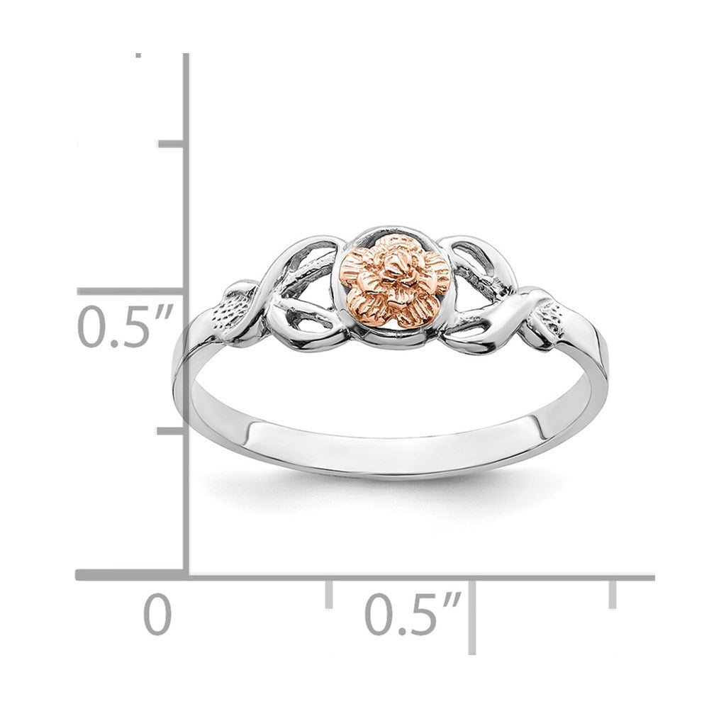 14K White and Rose Gold Polished Flower Ring