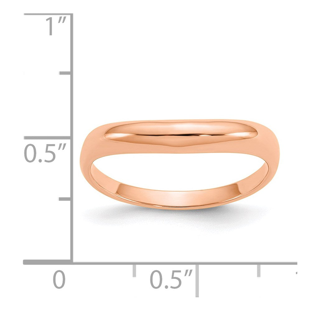 14k Rose Gold Polished Stackable Wave Ring