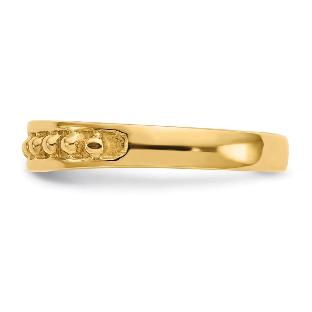 14K Yellow Gold Polished Beaded Band