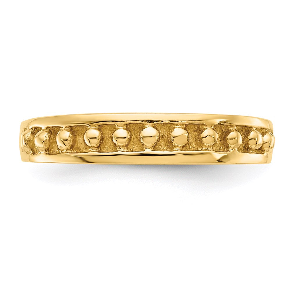 14K Yellow Gold Polished Beaded Band