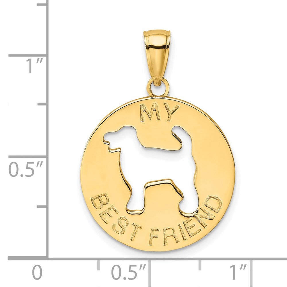 14k Yellow Gold MY BEST FRIEND w/Dog Charm