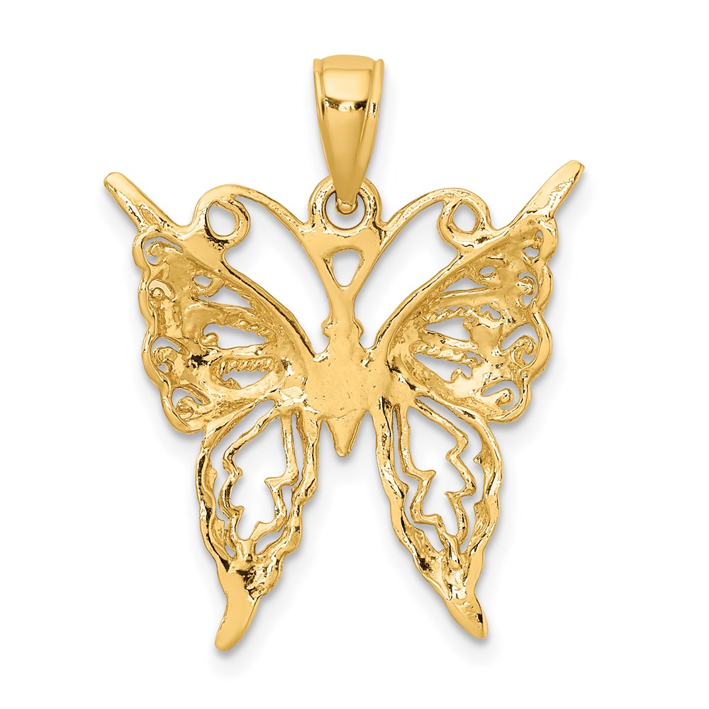 14k Yellow Gold Cut-Out Butterfly Charm