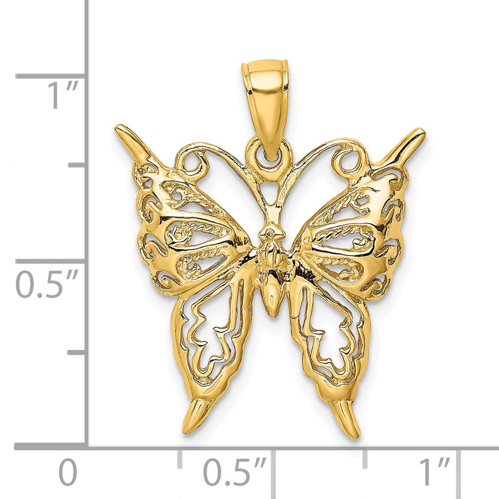 14k Yellow Gold Cut-Out Butterfly Charm