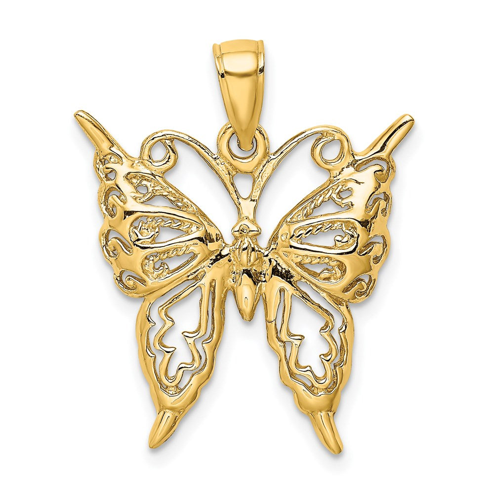 14k Yellow Gold Cut-Out Butterfly Charm