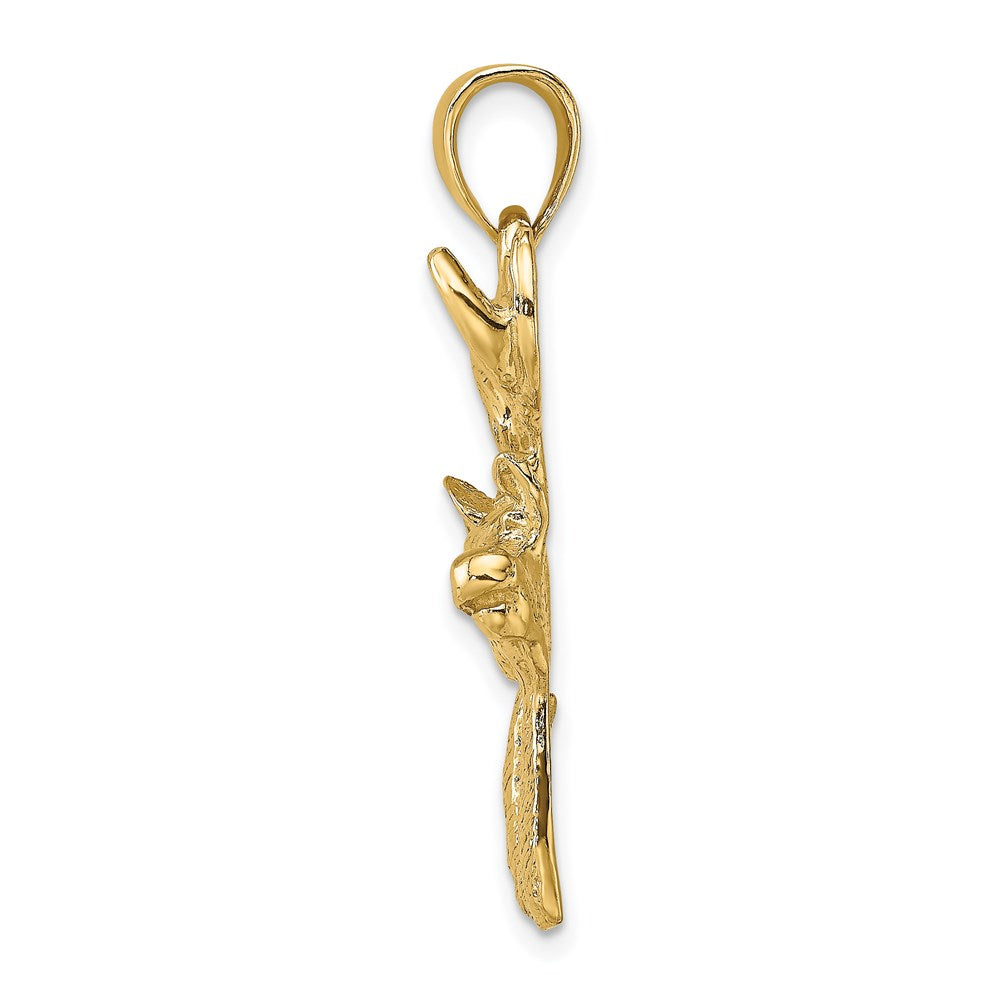 14k Yellow Gold 2-D Deer Head Profile Charm