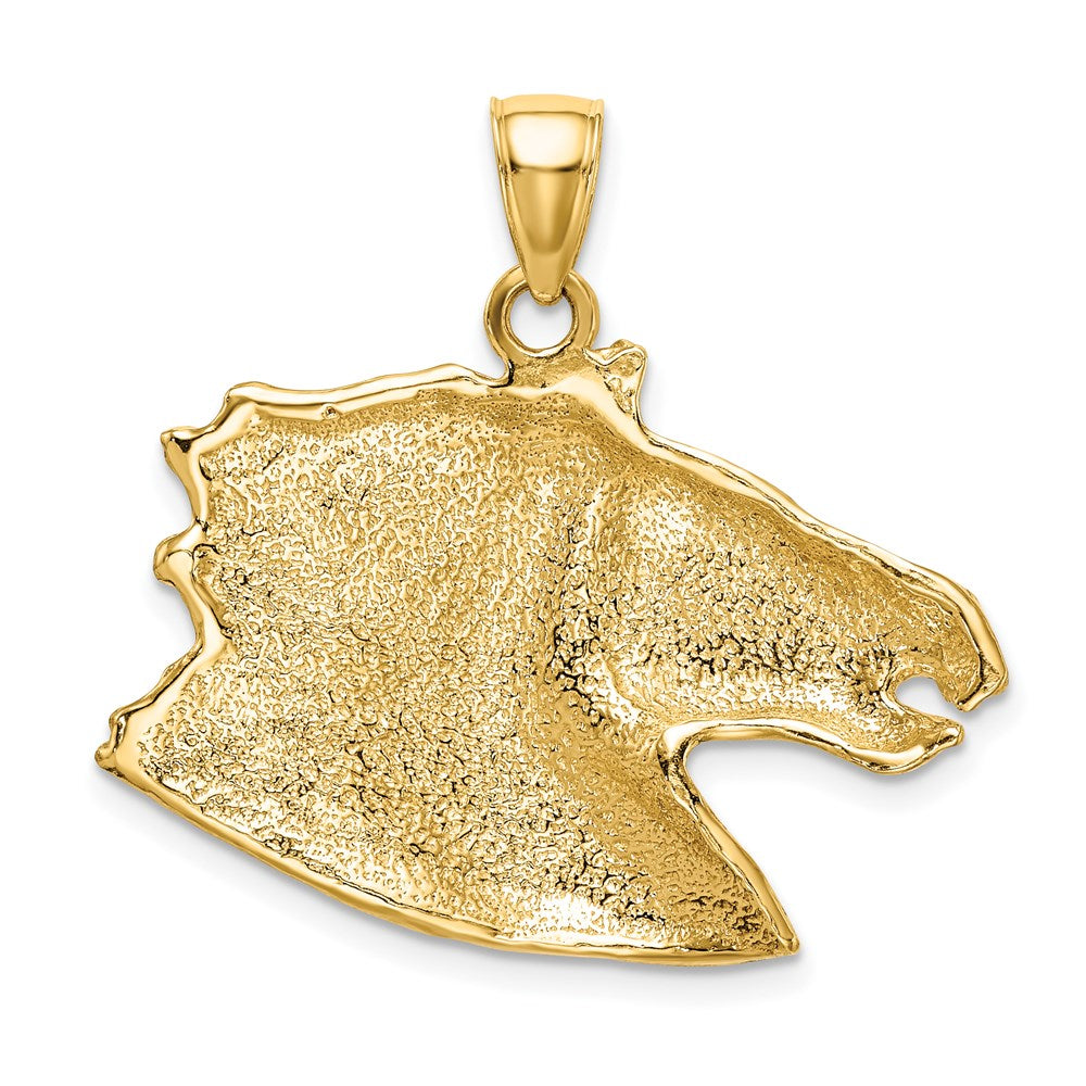 14k Yellow Gold Polished Horse Head Charm