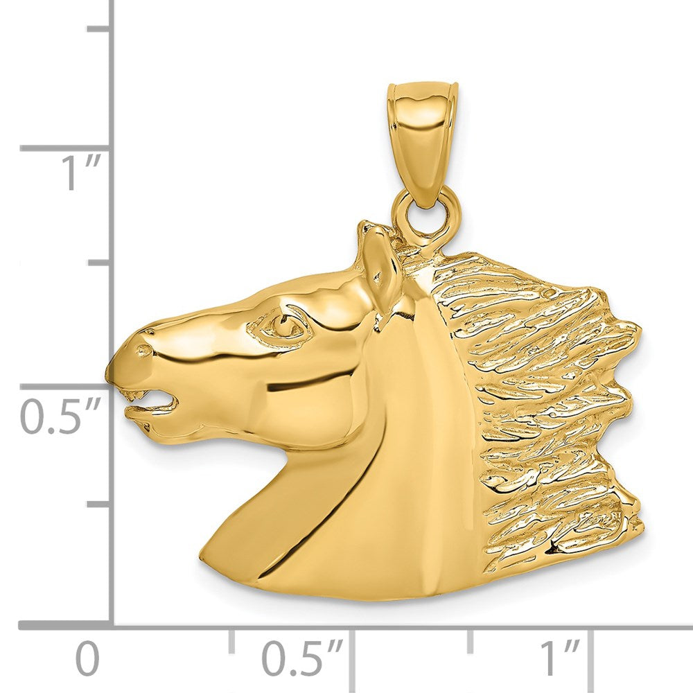 14k Yellow Gold Polished Horse Head Charm