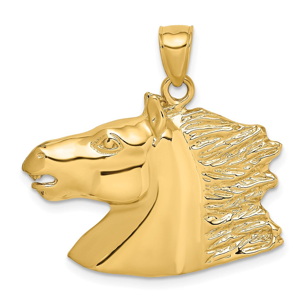 14k Yellow Gold Polished Horse Head Charm