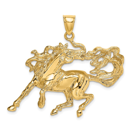 14k Yellow Gold Dancing Horse Charm