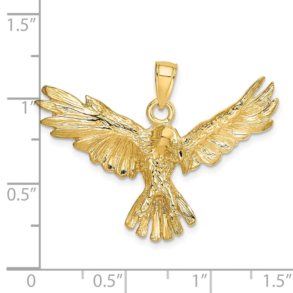 14k Yellow Gold Eagle Flying Charm