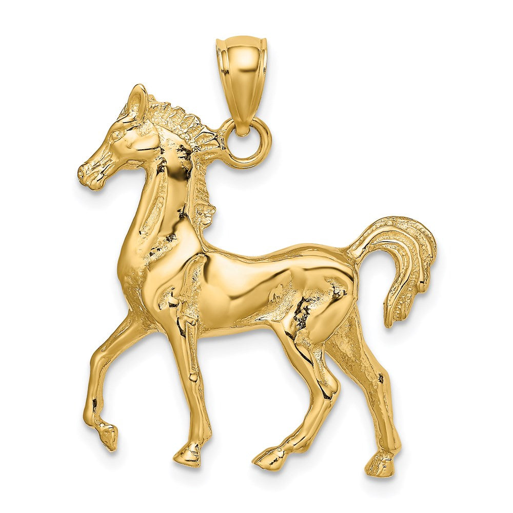 14k Yellow Gold 3-D Polished Horse Charm