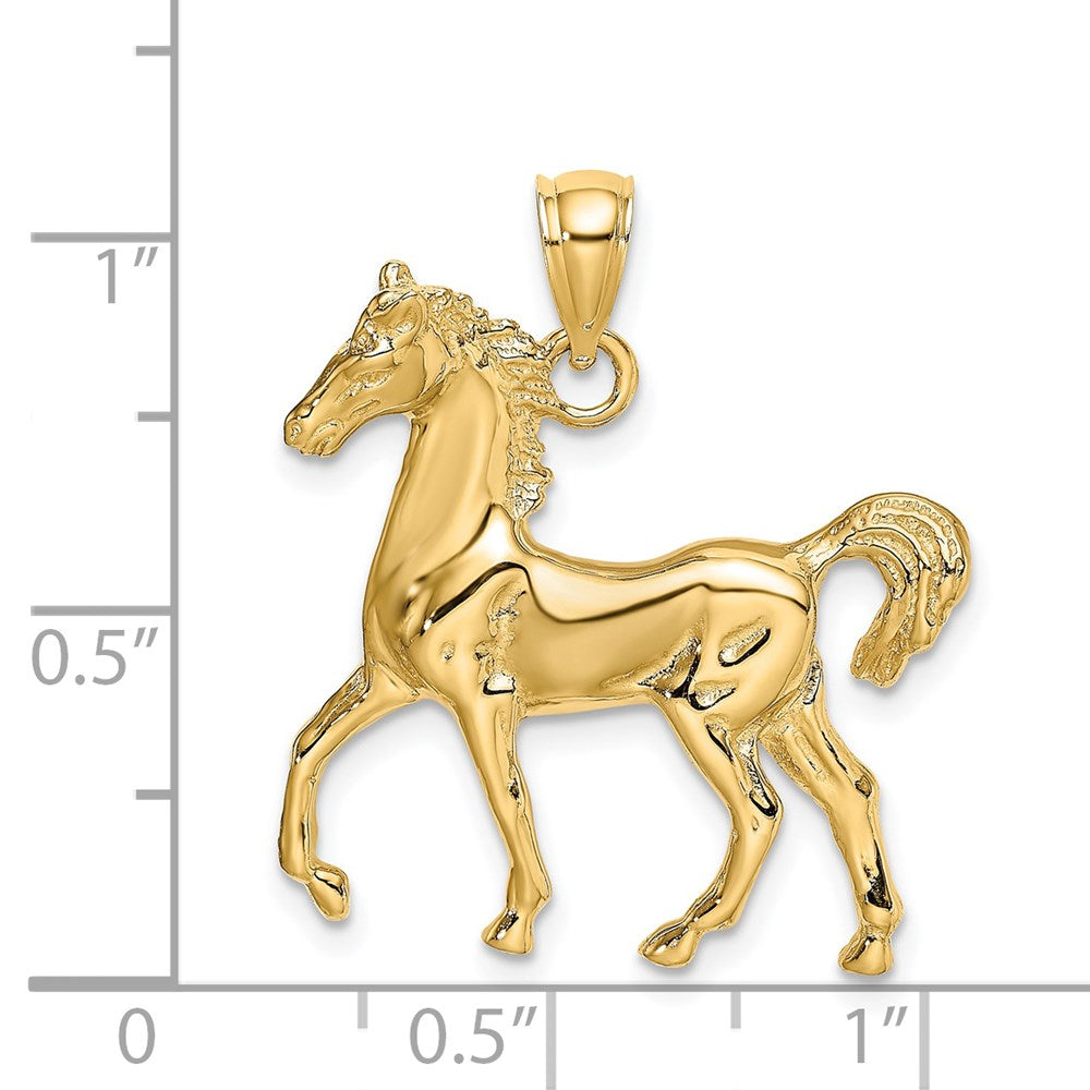 14k Yellow Gold Polished Horse Charm