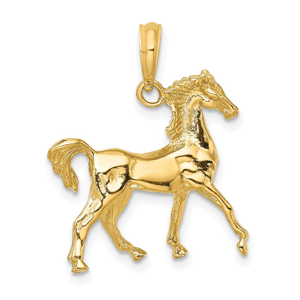 14k Yellow Gold 3-D Horse Charm