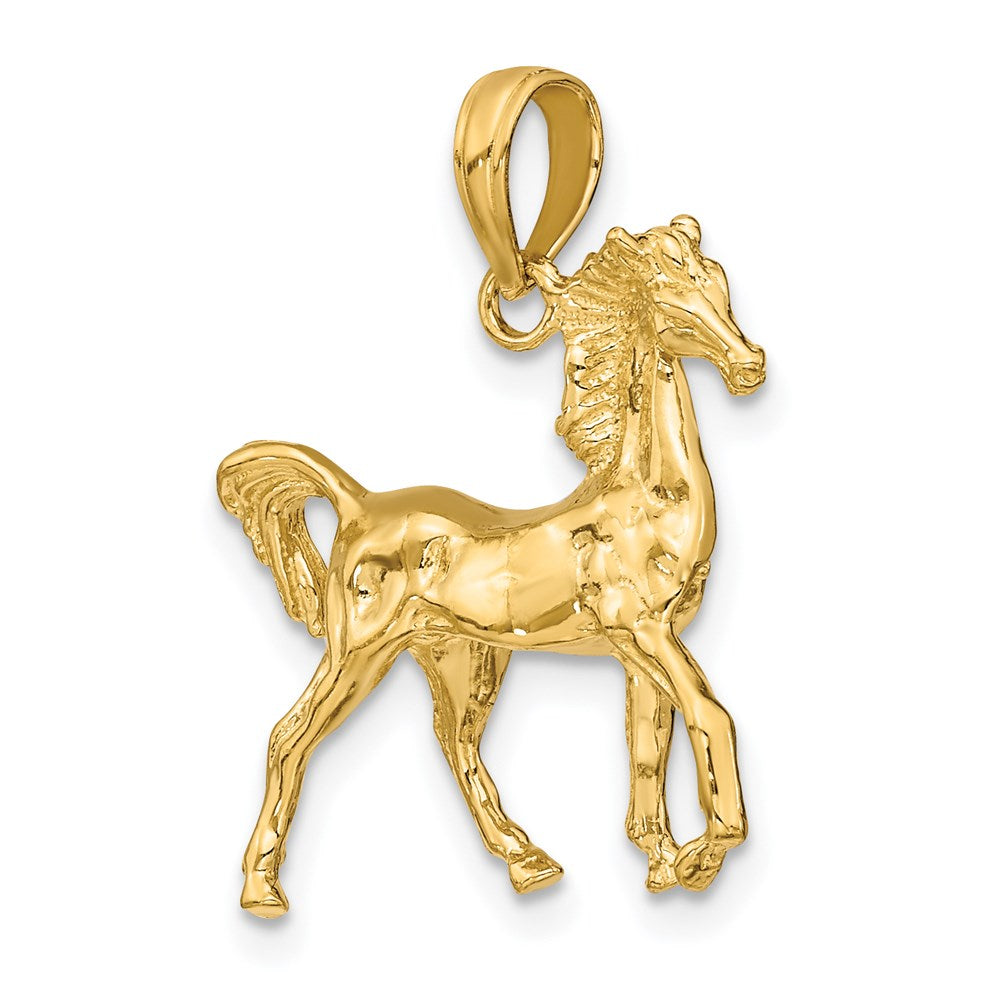 14k Yellow Gold 3-D Horse Charm