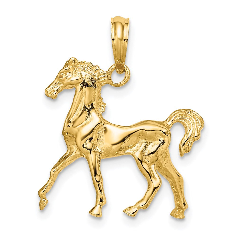 14k Yellow Gold 3-D Horse Charm