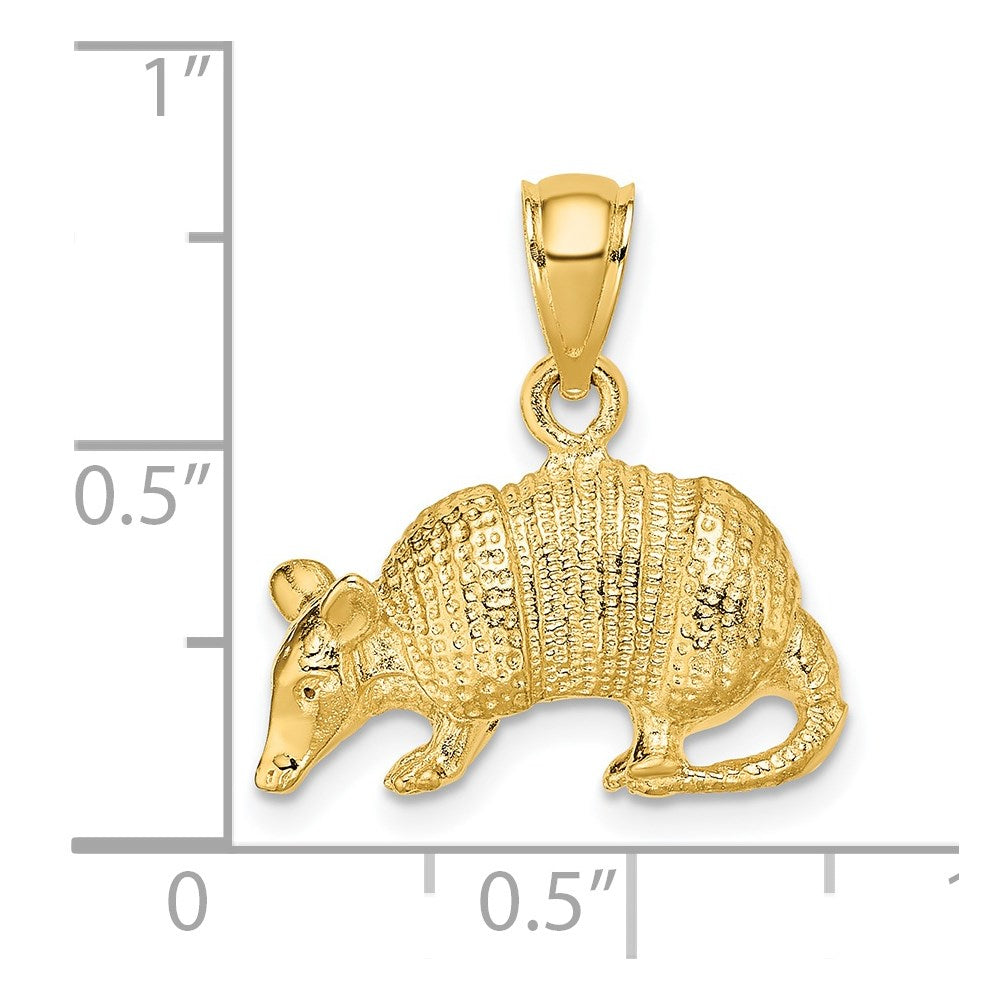 14k Yellow Gold 3-D Armadillo Charm