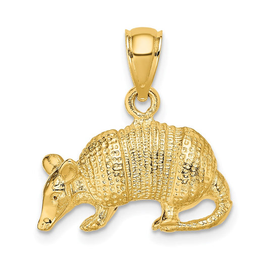 14k Yellow Gold 3-D Armadillo Charm