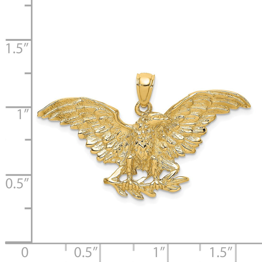 14k Yellow Gold Eagle w/ Wings Spread Charm