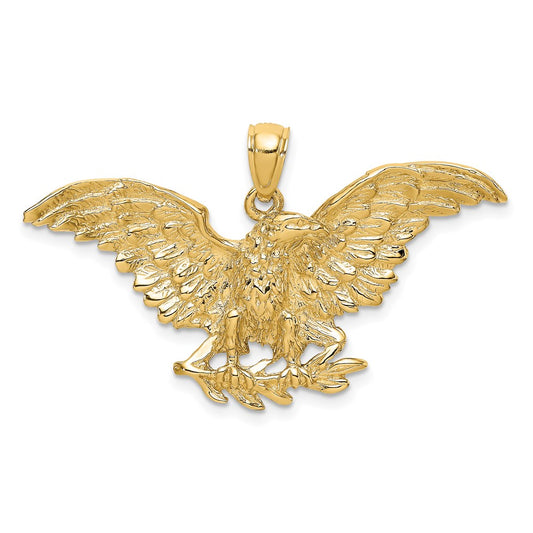 14k Yellow Gold Eagle w/ Wings Spread Charm