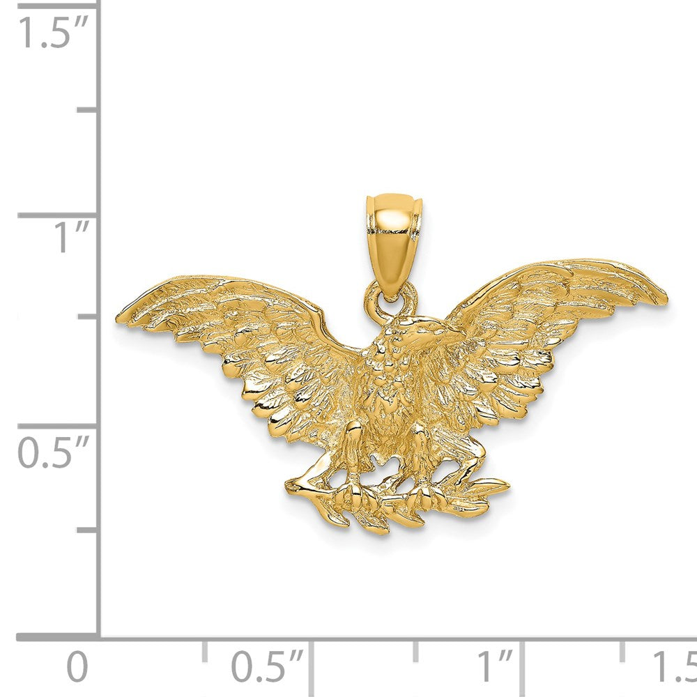 14k Yellow Gold Eagle w/ Wings Spread Charm