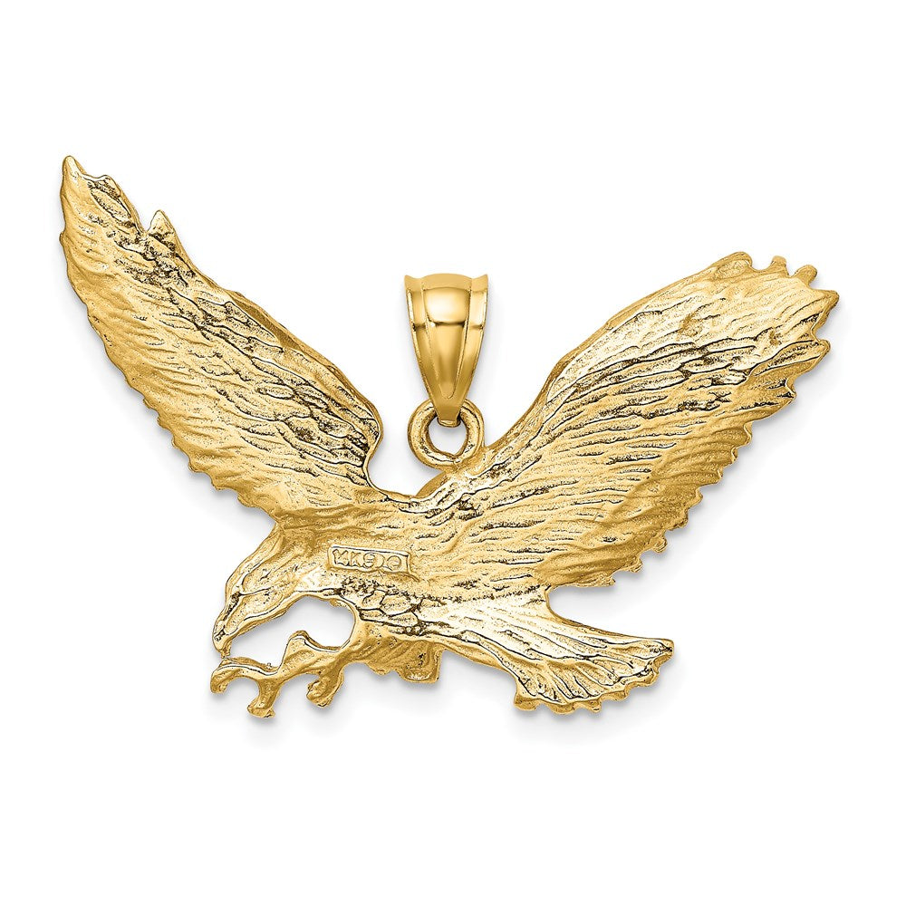 14k Yellow Gold Eagle w/Beak Touching Claws Charm