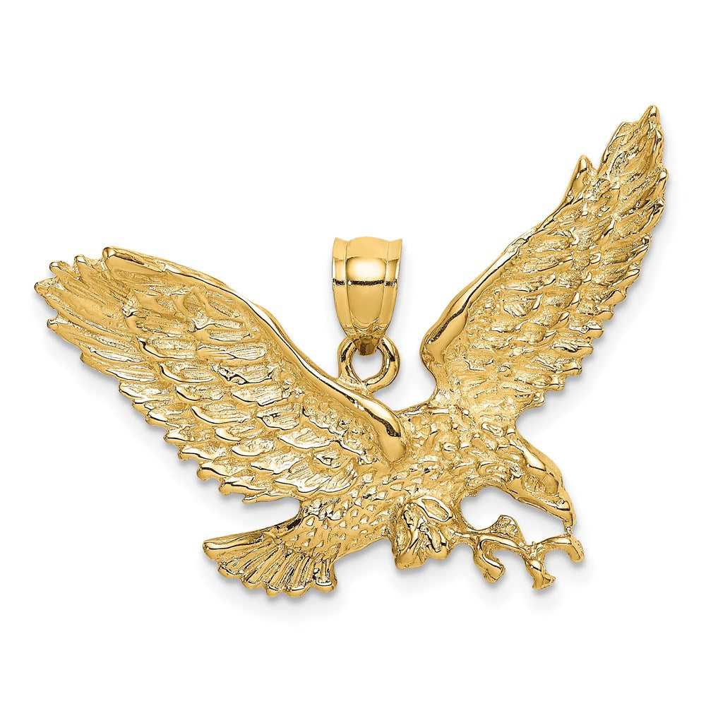 14k Yellow Gold Eagle w/Beak Touching Claws Charm