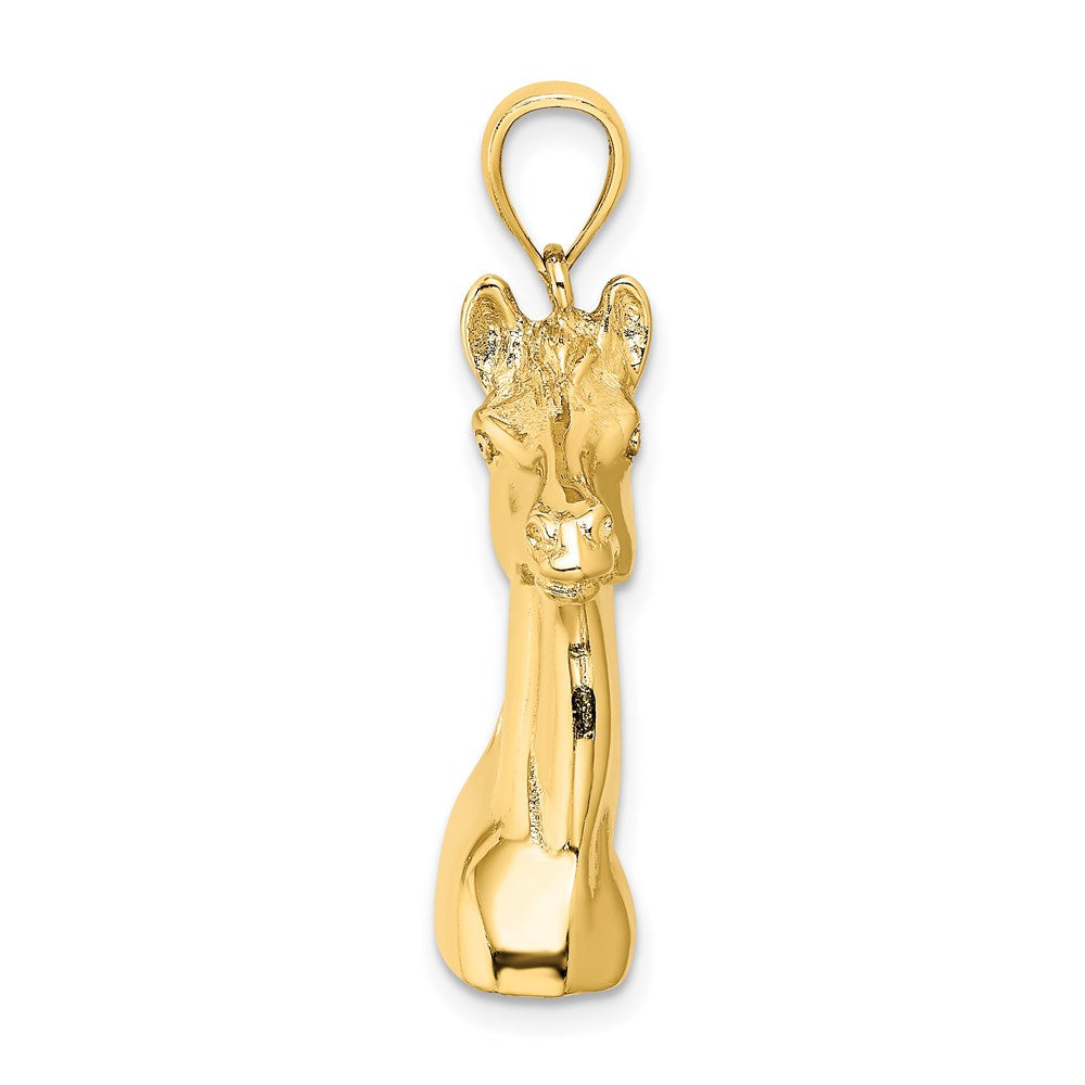 14k Yellow Gold 3-D Polished Horse Head Charm