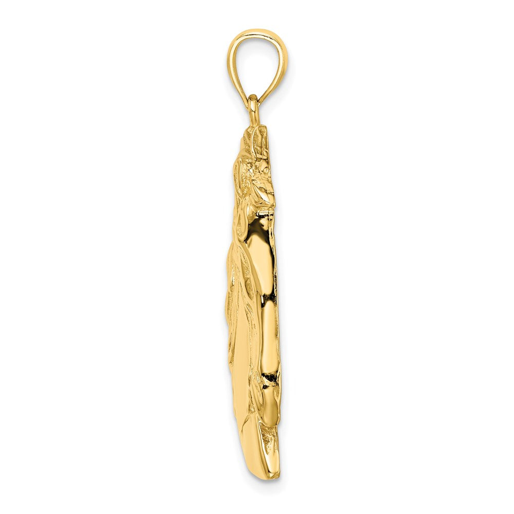 14k Yellow Gold Horse Head w/Long Mane Charm