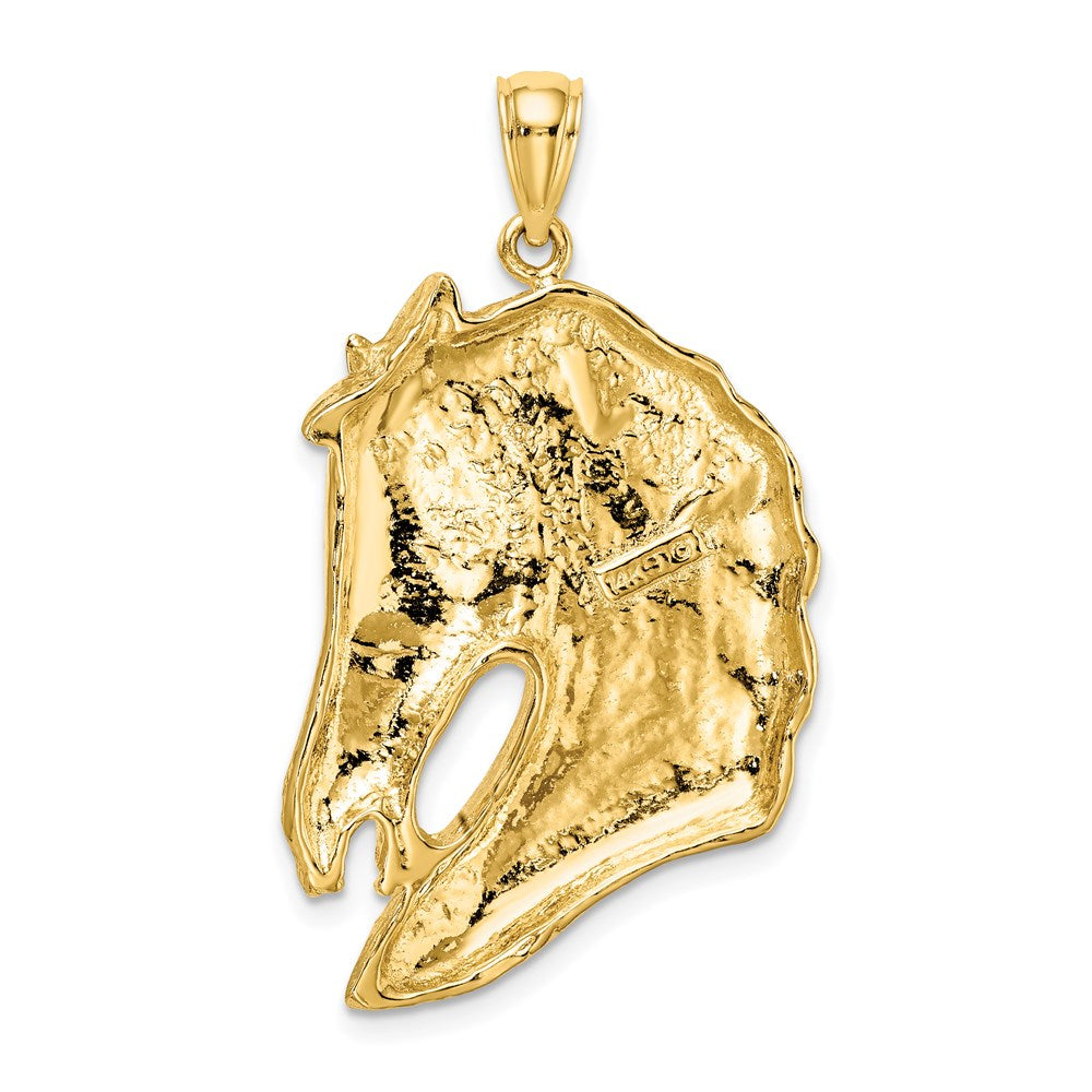 14k Yellow Gold Horse Head w/Long Mane Charm