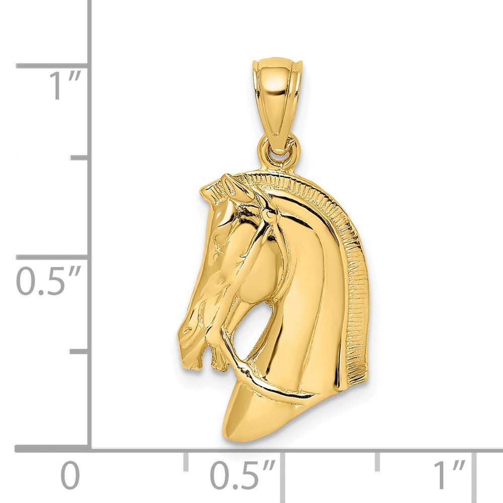 14k Yellow Gold Horse Head w/Short Mane Charm