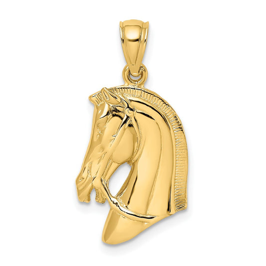 14k Yellow Gold Horse Head w/Short Mane Charm