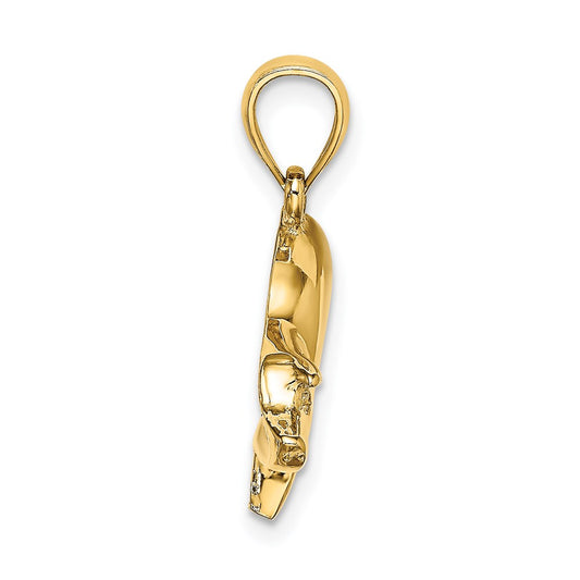 14k Yellow Gold Polished Pig Charm