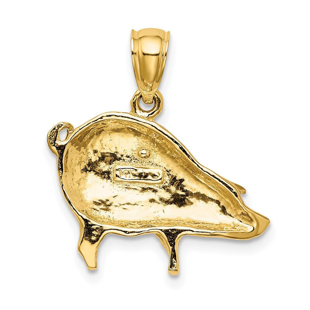 14k Yellow Gold Polished Pig Charm